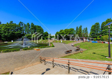 東京　世田谷区池尻にある世田谷公園　噴水広場 91657615
