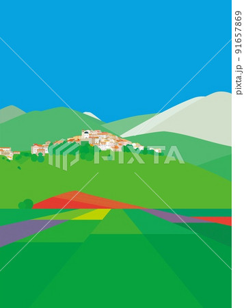 カステッルッチョ castelluccio di norcia ウンブリア umbria イタリア カステッルッチョ castelluccio di norcia ウンブリア umbria イタリア 91657869