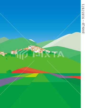カステッルッチョ castelluccio di norcia ウンブリア umbria イタリア カステッルッチョ castelluccio di norcia ウンブリア umbria イタリア 91657871