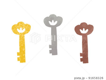 はんこ風　金・銀・銅のカギ 91658326