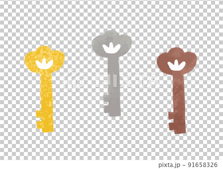 はんこ風　金・銀・銅のカギ 91658326