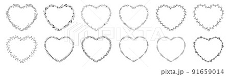Heart shaped leaf wreath 91659014