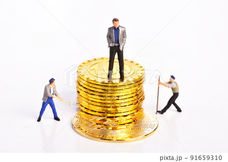 Golden coin, business, and financial concept. 91659310