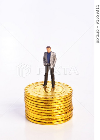 Golden coin, business, and financial concept. 91659311