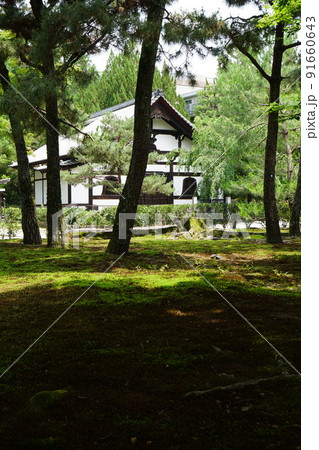 初夏の建仁寺　緑越しの浴室 91660643