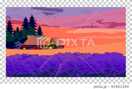 日本の美しい四季を織りなす古民家と合掌作り。 背景としても壁紙としてもご利用ください。 91661264