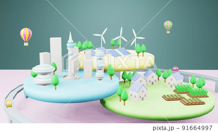 SDGs　未来都市　3D 91664997