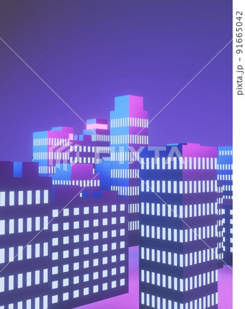 ビル群　都市　3D 91665042