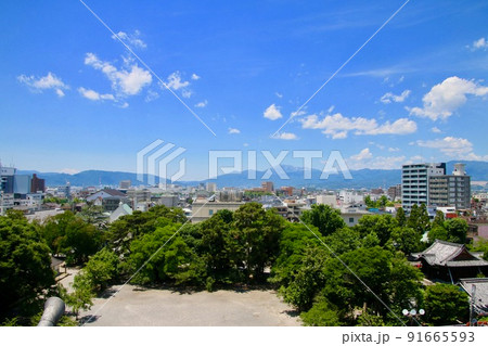 大垣城からの眺望・西方面（岐阜県・大垣市） 91665593