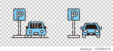 駐車場 パーキング【車・アイコンシリーズ】 駐車場 パーキング【車・アイコンシリーズ】 91666474
