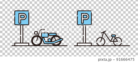 駐輪場 パーキング【車・アイコンシリーズ】 駐輪場 パーキング【車・アイコンシリーズ】 91666475