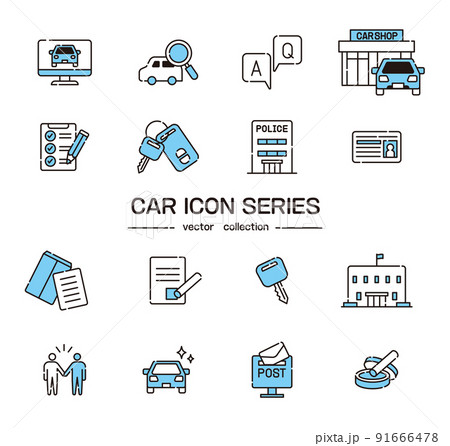 車購入　車販売店【車・アイコンシリーズ】 91666478