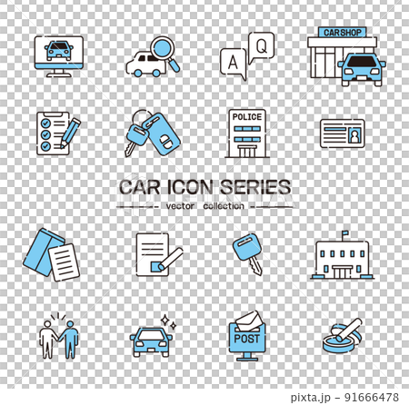 車購入　車販売店【車・アイコンシリーズ】 91666478