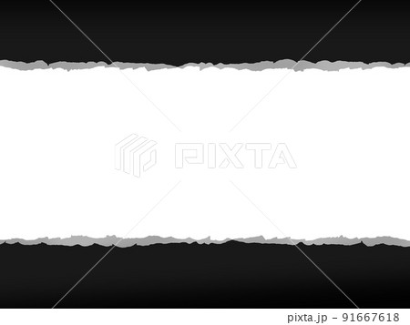 縁がビリビリに破けた黒い紙フレーム 91667618