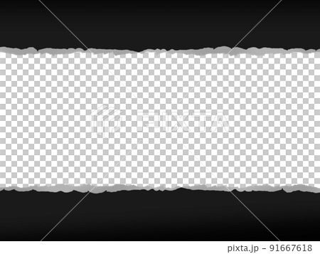 縁がビリビリに破けた黒い紙フレーム 91667618