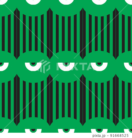 Bauhaus eye seamless pattern. Minimal geometric design of the 20s. Abstract vector template with elements of primitive forms.  91668525