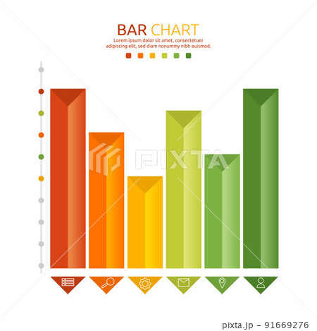 Bar Graph Chart Statistic Data Infographic Template 91669276