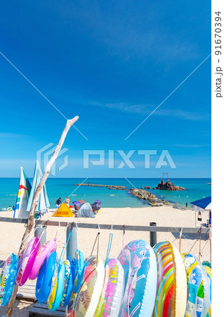 日本海の浜辺 (鳥取県 ハワイ海水浴) 日本海の浜辺 (鳥取県 ハワイ海水浴) 91670394