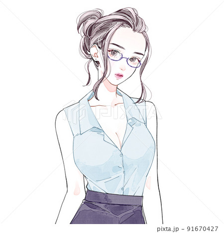 眼鏡をかけた女性 91670427