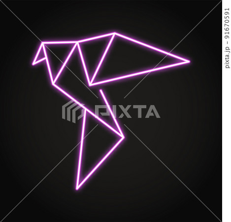 Origami neon icon in line style 91670591