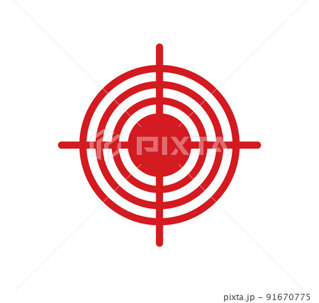 Pain point icon. Pain red circle mark. Target spot symbol for medical design. Concept killer for headaches, abdominal aches. Editable stroke. Vector illustration isolated on white background 91670775