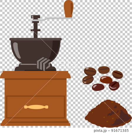 Coffee mill and coffee beans 91671385