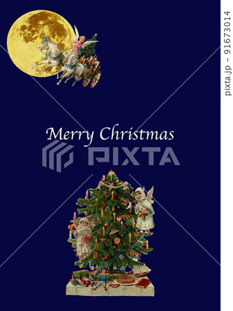 ビンテージコラージュ　クリスマスカード 91673014