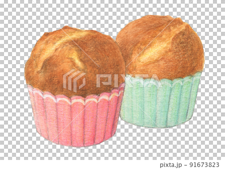 Plain muffin watercolor pencil cake illustration 91673823