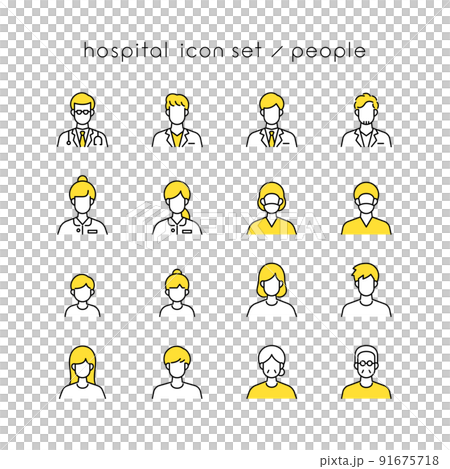 Hospital people icon set 91675718