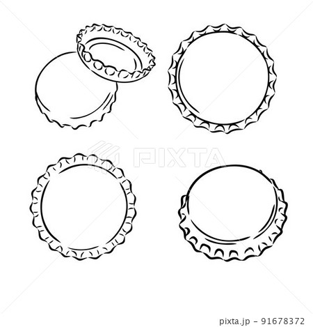 Beer Bottle Cap Doodle Style Sketch Vector Royalty Free SVG Cliparts  Vectors And Stock Illustration Image 77754624