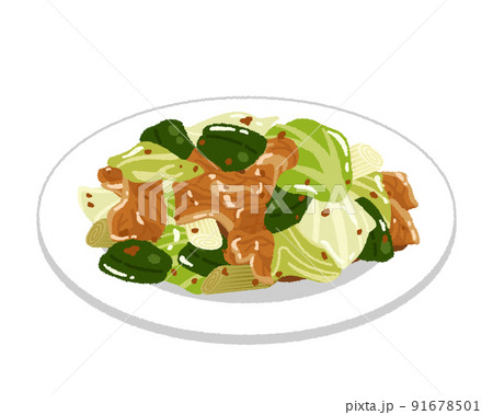 回鍋肉(ホイコーロー)のイラスト 回鍋肉(ホイコーロー)のイラスト 91678501