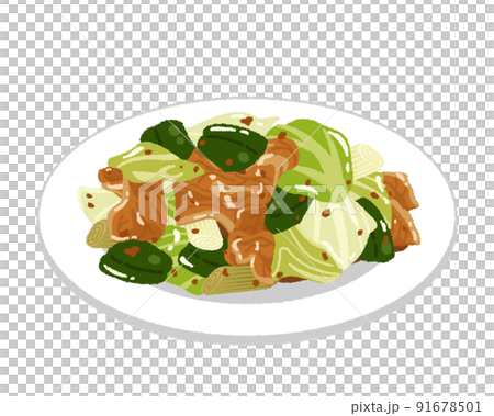 回鍋肉(ホイコーロー)のイラスト 回鍋肉(ホイコーロー)のイラスト 91678501