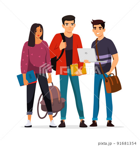 diverse college students clipart