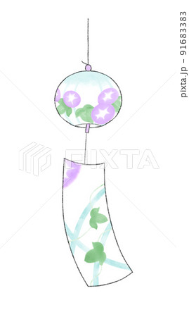 推し活に使える紫と朝顔の風鈴 91683383