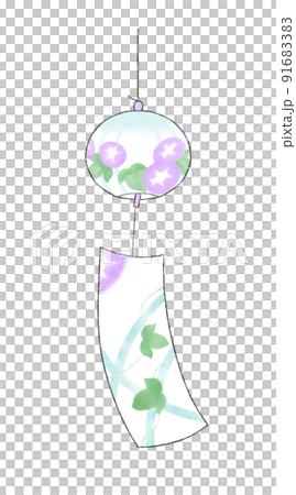 推し活に使える紫と朝顔の風鈴 91683383