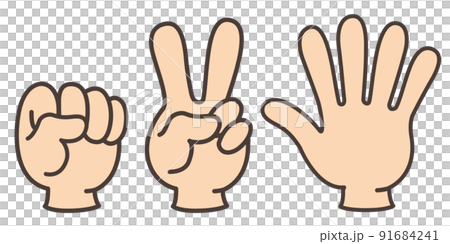 Hand illustration _ rock-paper-scissors - Stock Illustration [91684241 ...