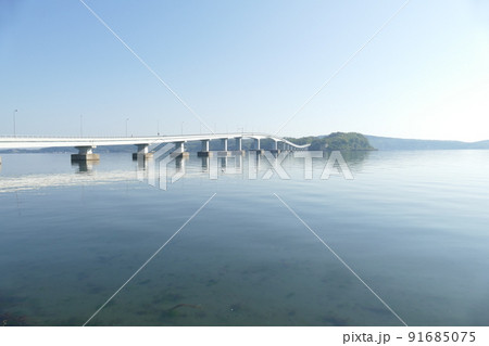 石川県 朝焼けの綺麗な能登島大橋 石川県 朝焼けの綺麗な能登島大橋 91685075