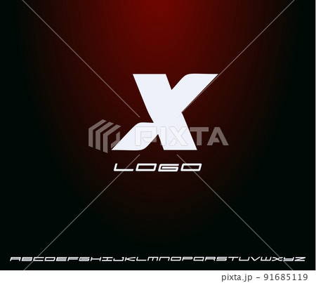 Logo of bold italic letter X, heavy monogram, first letter of name. Futuristic, technological, minimalistic style modern logotype concept for business and startup. Vector illustration 91685119