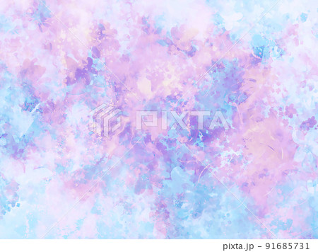 幻想的な水色の水彩テクスチャ背景 91685731