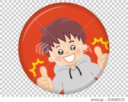 笑顔でサムズアップする若い男性　グッド 91686533