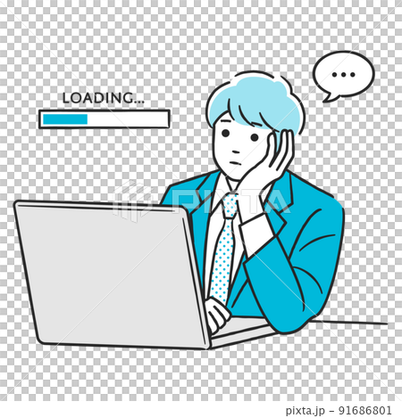 ローディングが長くて待ちくたびれる男性 91686801