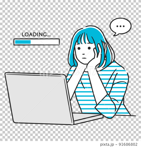 一個厭倦了等待漫長裝載的女人 91686802