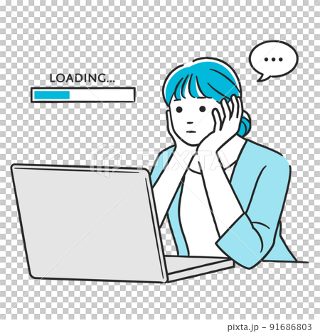 一個厭倦了等待漫長裝載的女人 91686803