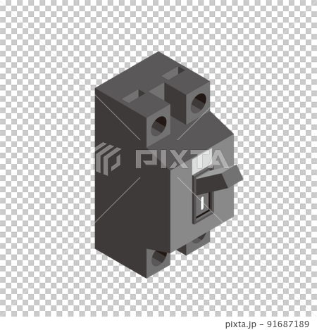 Isometric illustration of safety breaker 91687189