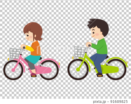 Young couple cycling Young couple cycling 91689825