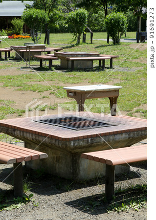 バーベキュー, BBQ, 炊事, 野外, キャンプ, キャンプ場,炊事場,コンロ,屋外,アウトドア 91691273