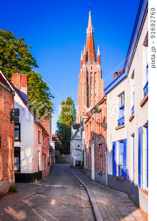 Bruges, Belgium - Church of Our Lady, beautiful Flanders. Bruges, Belgium - Church of Our Lady, beautiful Flanders. 91692769