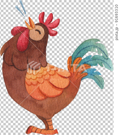 Chicken farm and food icon watercolor png 91693310