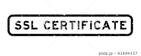 Grunge black SSL (Abbreviation of secure sockets layer) certificate word square rubber seal stamp on white background 91694337