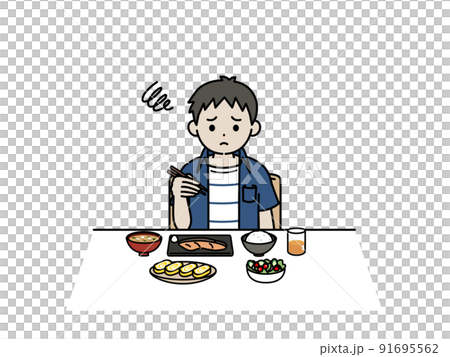 食欲がない 男の子 子供 食べれない 好き嫌い 朝食 イラスト 食欲がない 男の子 子供 食べれない 好き嫌い 朝食 イラスト 91695562